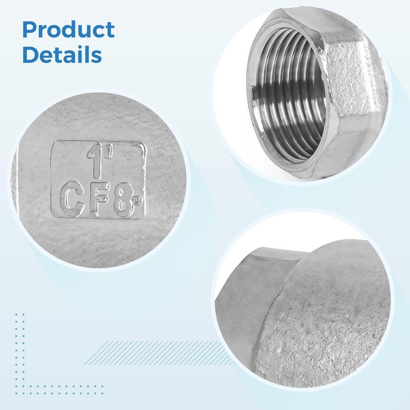 1 Inch Npt Stainless Steel Check Valve, Vertical Spring-Loaded One Way Valve, High Pressure Water Control, Industrial Grade with PTFE Sealing Ring - Image 2