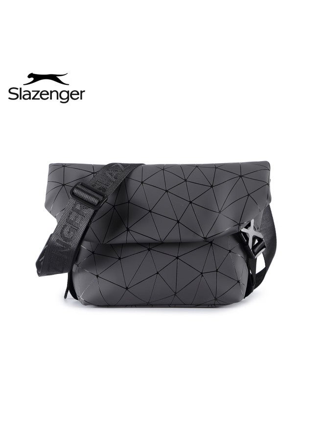Slazenger سلازنجر حقيبة رياضية للرجال على الكتف عابرة للجسم، حقيبة كتف صغيرة مبطنة باللون الرمادي للموضة والكاجوال للرحلات اليومية - Image 2