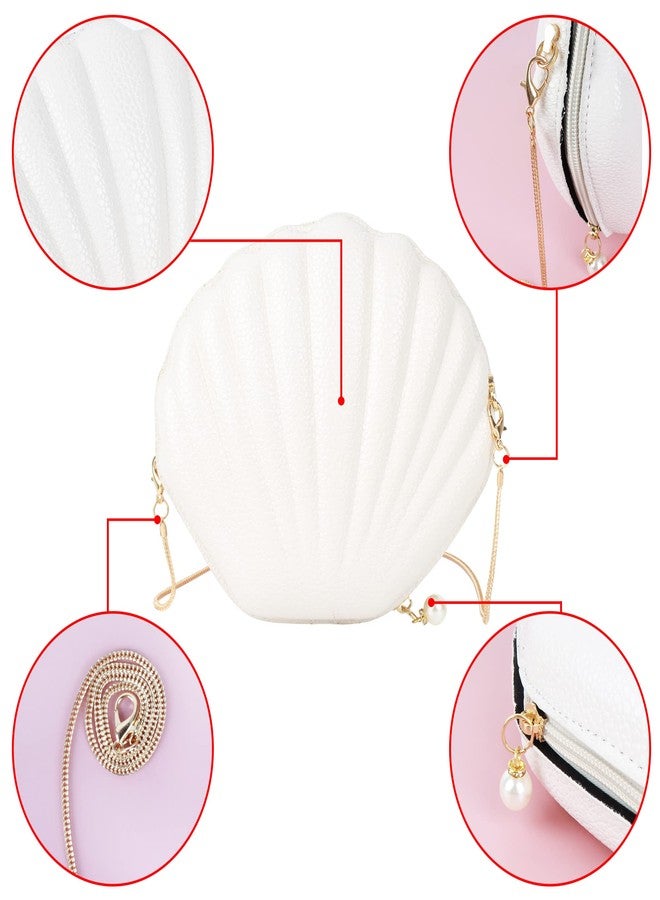Felice Ann Women Mini Seashell Evening Clutch Handbag Chain Strap Cross-body Bag Shoulder Bag - Image 4