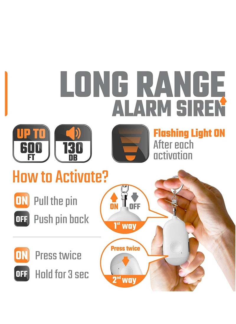 Sharpdo - Personal Alarm Keychain For Women Self Defense USB Rechargeable 130 dB Loud Safety Siren Whistle With LED Light Panic Button Or Pull Pin Alert Device Key Chain - Image 1