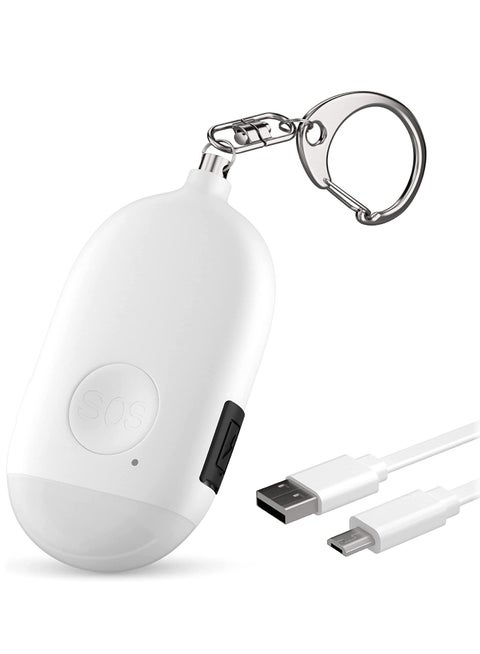 Personal Alarm Keychain For Women Self Defense USB Rechargeable 130 dB Loud Safety Siren Whistle With LED Light Panic Button Or Pull Pin Alert Device Key Chain