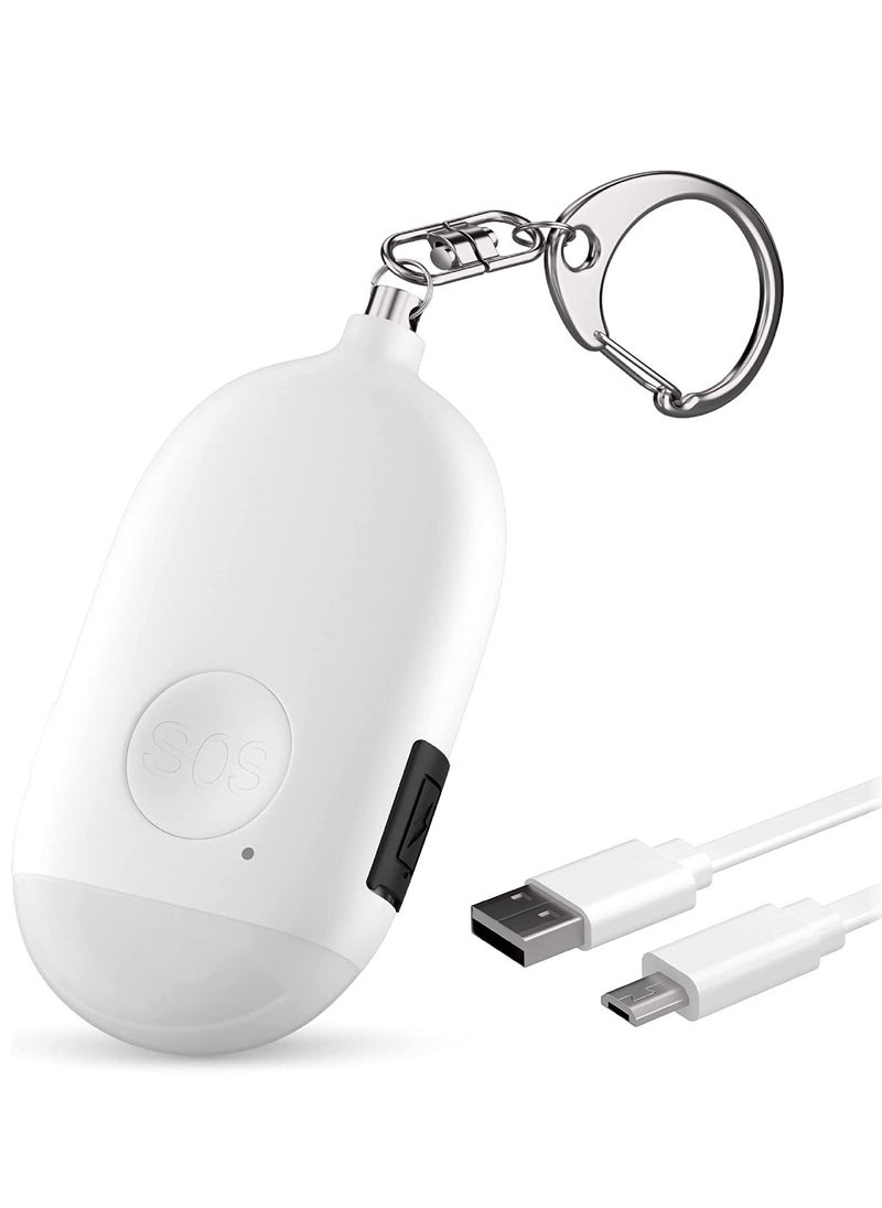 Sharpdo - Personal Alarm Keychain For Women Self Defense USB Rechargeable 130 dB Loud Safety Siren Whistle With LED Light Panic Button Or Pull Pin Alert Device Key Chain - Image 1