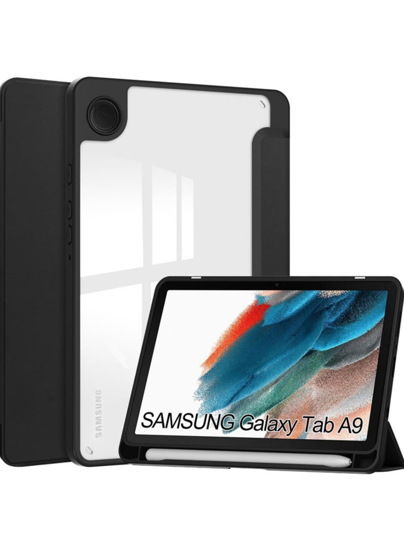 Captaintech Clear Transparent Case for Samsung Galaxy Tab A9 8.7-Inch (2023) – Hard PC Back, Tri-Fold Stand, Slim Protective Cover ﻿ - Image 1