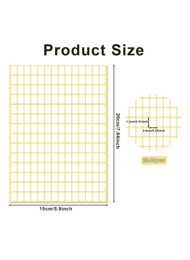 Y&D 2940 Pcs Matte Small White Labels Stickers, Blank Removable Price Tags Ideal for Jars, Boxes, File Folders, Envelopes, School, Office, and Kitchen Organization, 13 x 9 mm  - Image 2