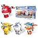 SUPER WINGS سوبر وينغز 2 ترانسفورمابوتس 4 حزمة جيت دوني أسترا سوني طائرات ألعاب مركبات شخصيات مصغرة ألعاب ممتعة للأطفال لعبة قابلة للتحويل للأولاد والبنات من 3 إلى 5 سنوات - Image 2