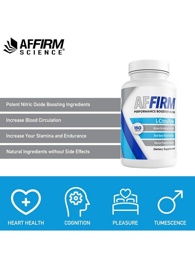 أفيرم Affirm Science Affirm L-Citrulline Dietary Supplement 750Mg 150 Tablets (75 Day Supply) | معزز أكسيد النيتريك | من ابتكار الدكتور جودسون برانديز - Image 4