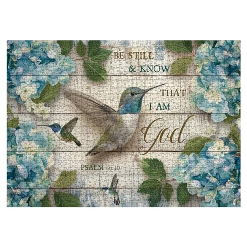 IdeaBazar Christian Flower Hummingbird Puzzles for Adults 1000 Pieces Bird Religious Inspirational Scripture Jigsaw Puzzles Jesus Floral Bible Catholic Faith Puzzle - Image 5