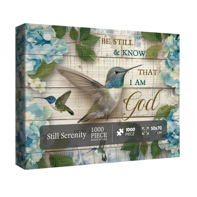 IdeaBazar Christian Flower Hummingbird Puzzles for Adults 1000 Pieces Bird Religious Inspirational Scripture Jigsaw Puzzles Jesus Floral Bible Catholic Faith Puzzle - Image 3