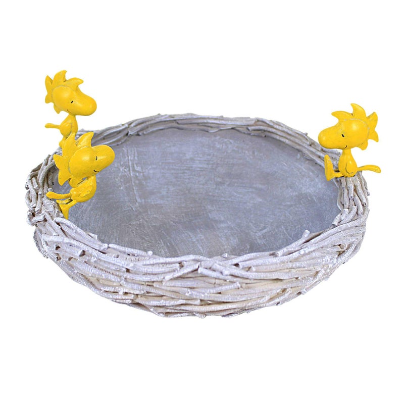 Roman 4-Piece 12-Inch Peanuts Woodstockâ€™s Nest Bird Bath or Feeder â€“ Decorative Outdoor Bowl Set for Birds, Yard, Garden, Patio, or Porch DÃ©cor - Image 2