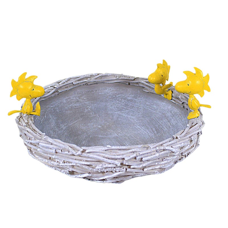 Roman 4-Piece 12-Inch Peanuts Woodstockâ€™s Nest Bird Bath or Feeder â€“ Decorative Outdoor Bowl Set for Birds, Yard, Garden, Patio, or Porch DÃ©cor - Image 1