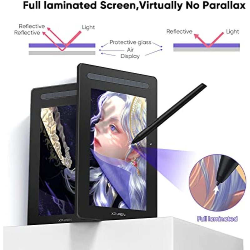 XP-PEN Artist16_2nd 16-inch Drawing Pen Display Graphics Monitor Full-Laminated Technology Drawing Monitor with Tilt Function, X3 Smart Battery-free stylus Black - Image 4