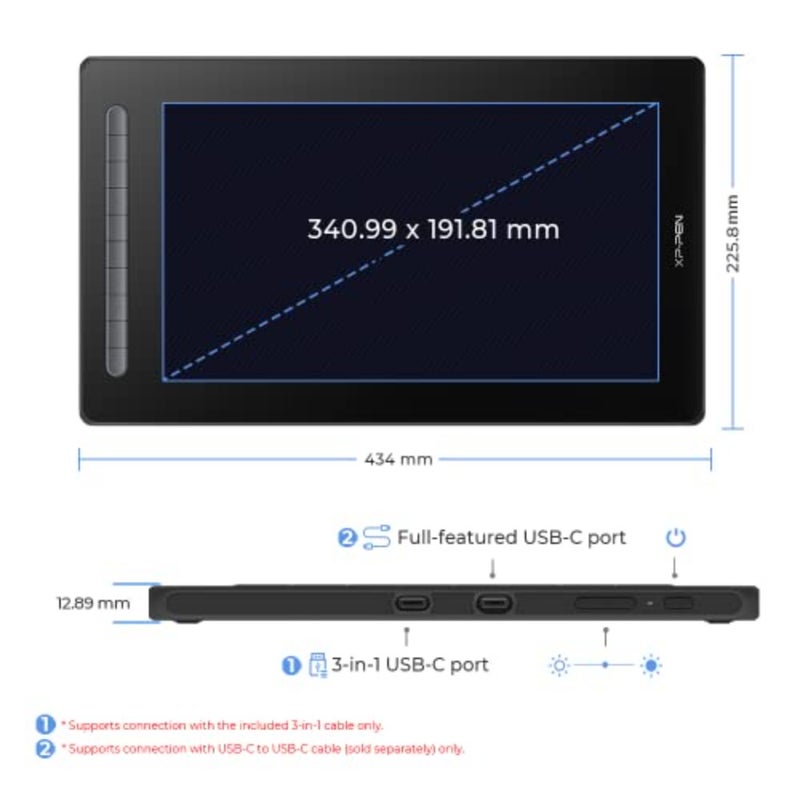 XP-PEN Artist16_2nd 16-inch Drawing Pen Display Graphics Monitor Full-Laminated Technology Drawing Monitor with Tilt Function, X3 Smart Battery-free stylus Black - Image 2
