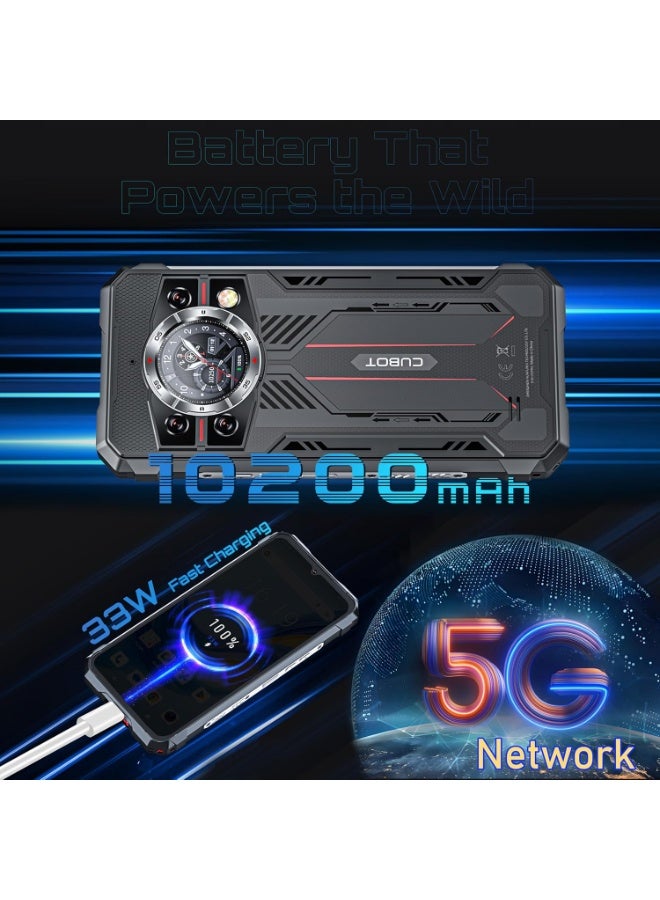 Cubot KingKong 11 5G Rugged Smartphone 6.72 Inch 120Hz FHD+ Screen Android15 Dual SIM 16GB RAM 256GB ROM 10200mAh Battery 108MP Rear+32MP Front Camera NFC Waterproof Mobile Phone -Black - Image 3