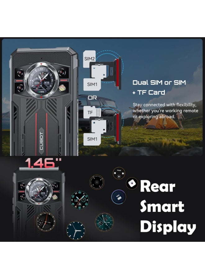 Cubot KingKong 11 5G Rugged Smartphone 6.72 Inch 120Hz FHD+ Screen Android15 Dual SIM 16GB RAM 256GB ROM 10200mAh Battery 108MP Rear+32MP Front Camera NFC Waterproof Mobile Phone -Black - Image 4