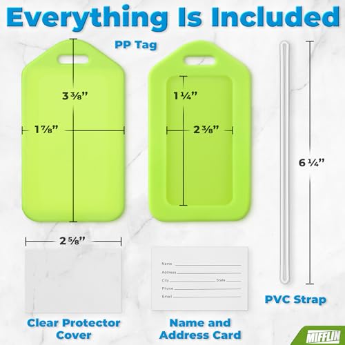 Mifflin-USA Luggage Tags (Assorted, 12 PK), Bag Tag for Baggage, Suitcase Tags Bulk - Image 4