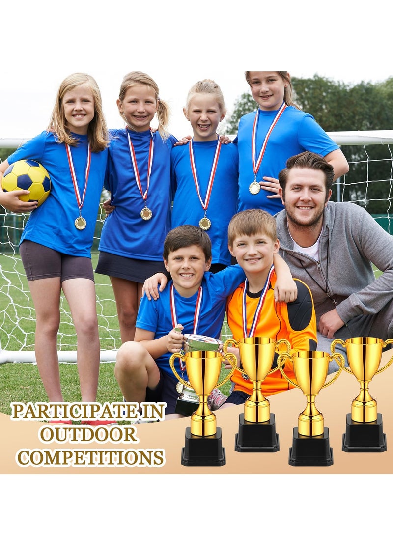 KASTWAVE 7 Inch Gold Trophies for Kids, 9 Pcs Trophy Award - Plastic Football Awards and Trophies Cup - Funny Trophy for Brings Joy and Recognition Party - Image 5