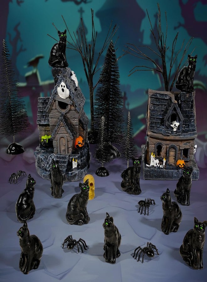 Bbiamsleep 20 Pcs Mini Resin Black Cat Miniature Cat Figurines Mini Halloween Figurine for Miniature House Halloween Scene Decor - Image 3