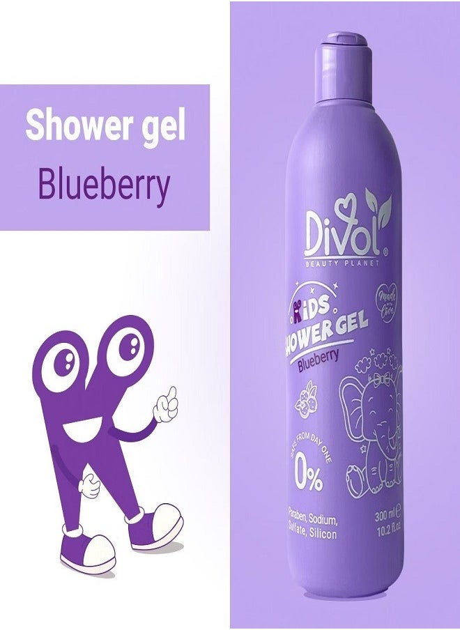 Divol - Kids Shower Gel Blueberry 300ml - Image 1