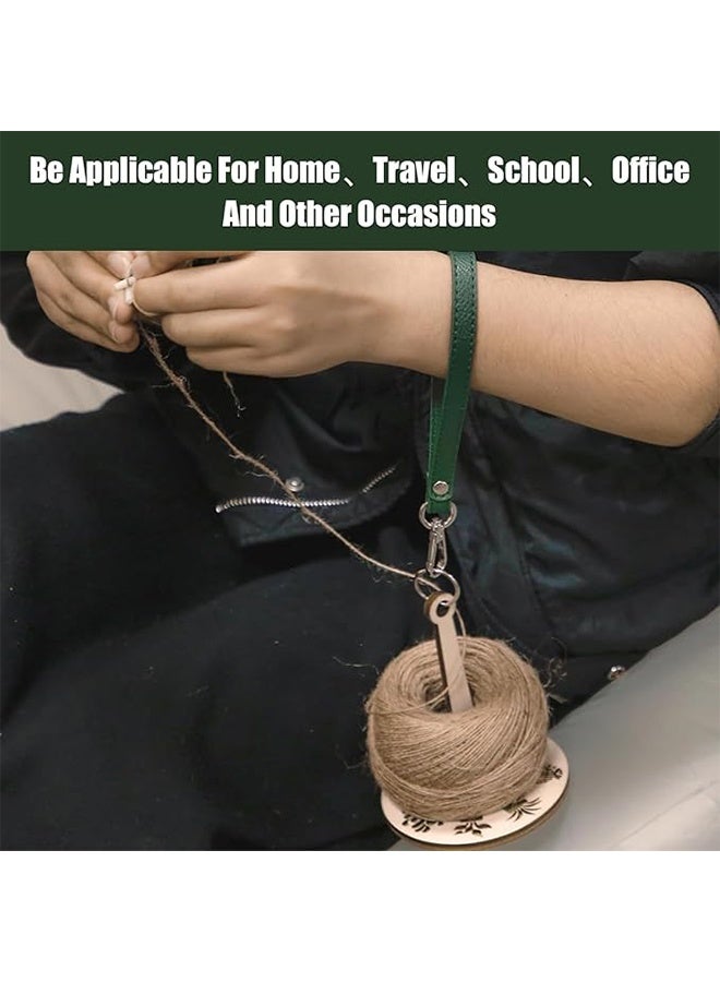 Portable Wrist Yarn Holder, Wood Wrist Yarn Ball Holder for Crocheting Knitting,Yarn Holder with Leather Wristband Yarn Minder Crochet Gift for Crafters - Image 5