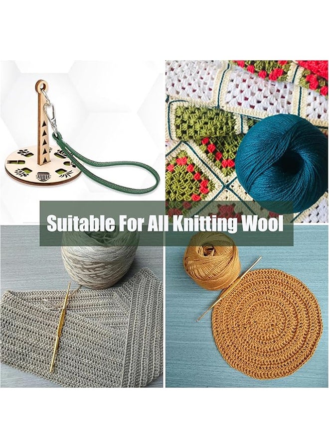 Portable Wrist Yarn Holder, Wood Wrist Yarn Ball Holder for Crocheting Knitting,Yarn Holder with Leather Wristband Yarn Minder Crochet Gift for Crafters - Image 4
