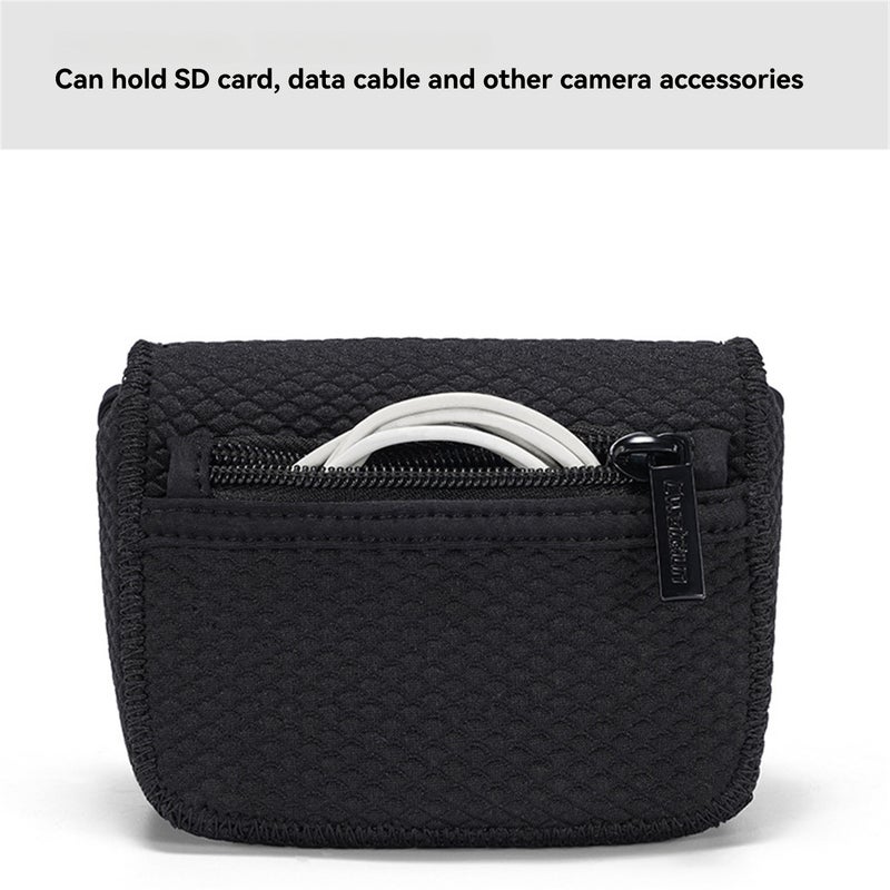 Compact Camera Bag: Black Scratch-resistant Water-resistant Fabric - Compartmentalised Storage Convertible Shoulder Bag with 6 Hooks for Photography Enthusiasts - Image 4