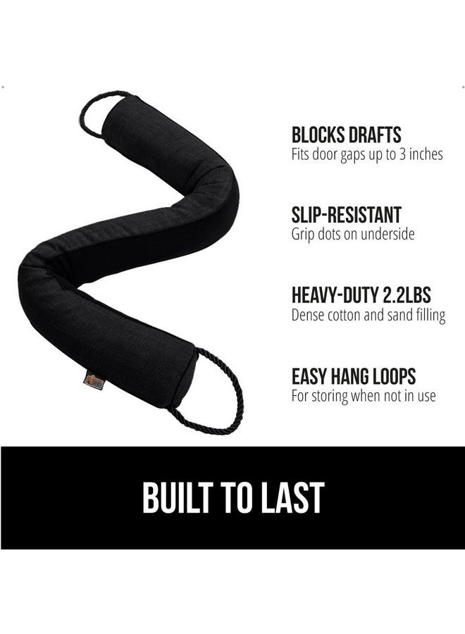 Gorilla Grip GORILLA GRIP Door Draft Stopper for Bottom of Doors, Weather Stripping Seal Blocks Hot Air, Noise, Bugs, Keeps Cold AC in, Sound Proofing Easy Install Gap Filler, Home Essentials, 32 Inch, Black  - Image 2