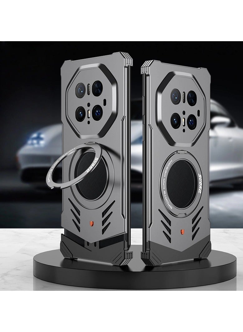 general Magnetic aluminum shell compatible with hw MATE70, cool design luxury metal shock proof shell compatible with Magsafe bracket 360° rotatable bracket - Image 1