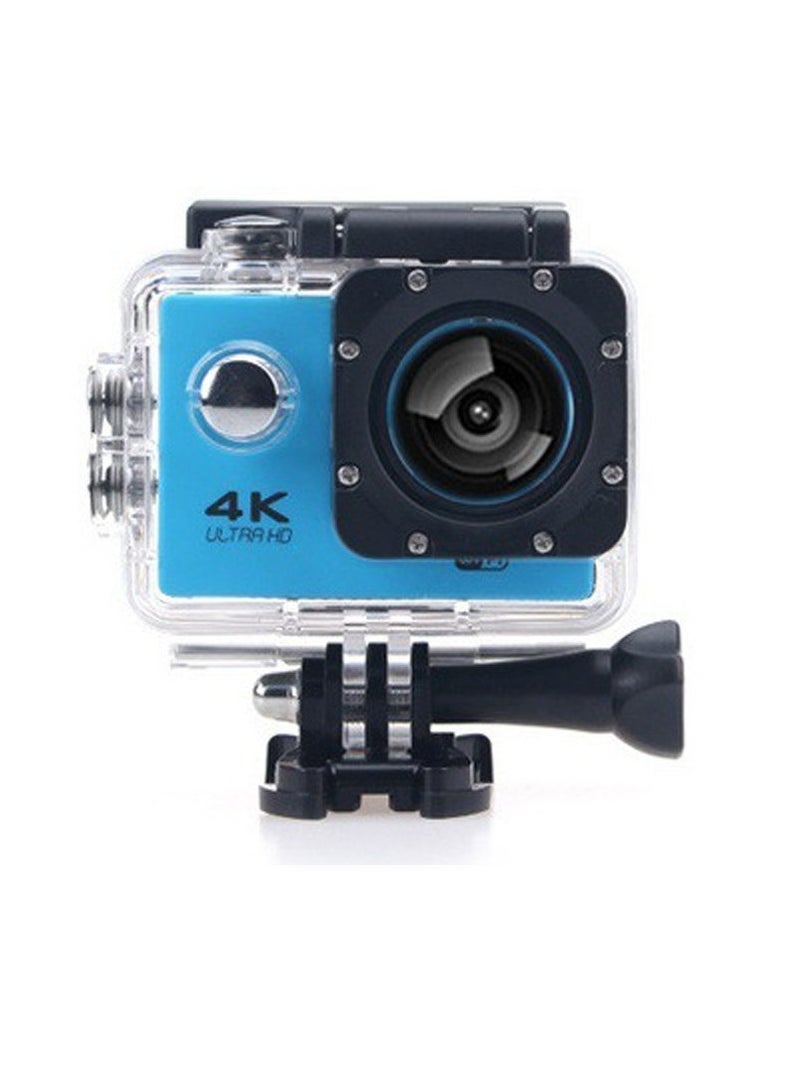 4k Ultra HD Action Camera, 30fps Anti Shake EIS Sports Cameras, Lightweight Waterproof Underwater Camera, Portable Durable Wide Angle Video Camera For Outdoor Sports, (1pc, Blue) - Image 1