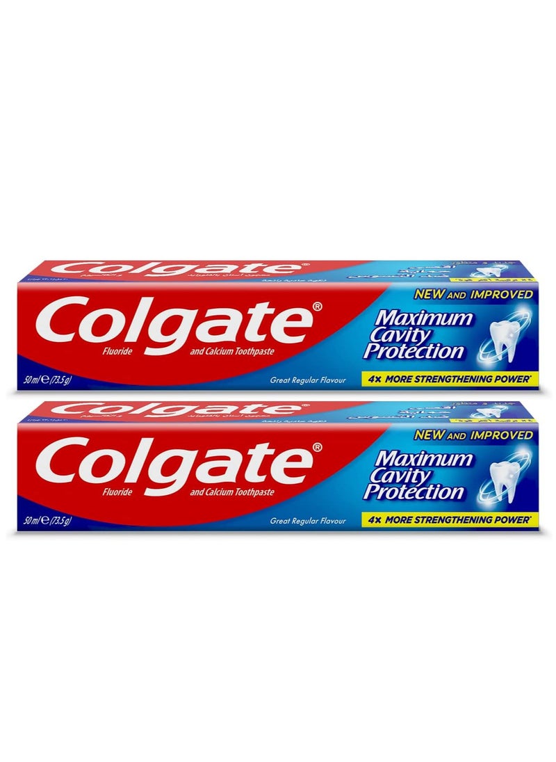 Colgate Pack Of 2 Colgate Maxiumum Cavity Protection With Flouride 50 Ml  - Image 1