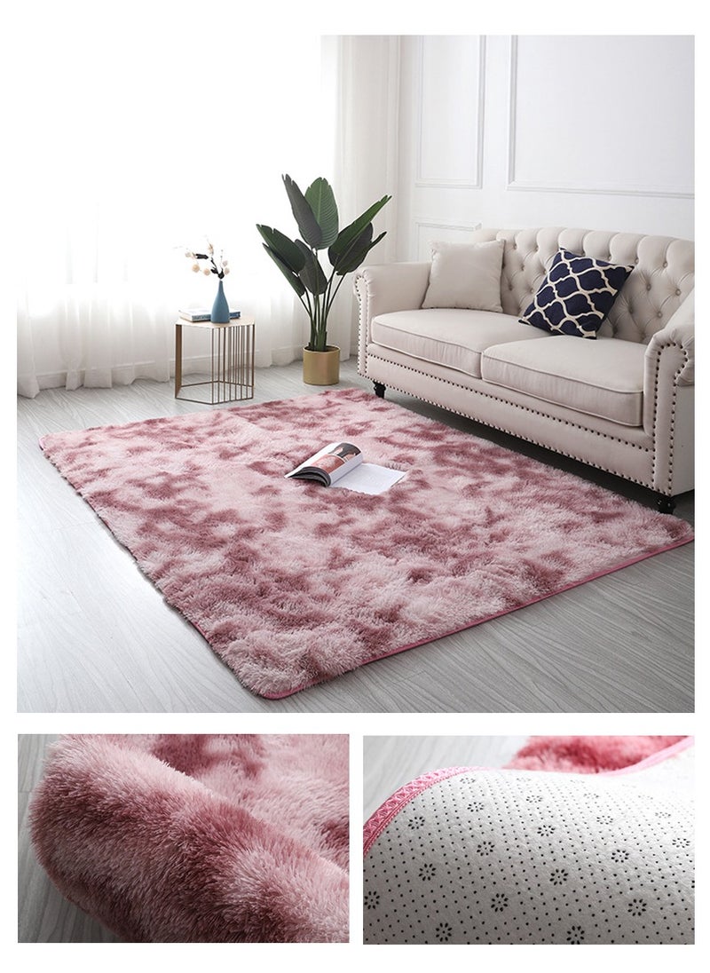 WangPangZi Fuzzy Area Rug Plush Pink Carpet for Bedroom, Living Room, Kids Nursery & Dorm Room  - Image 1