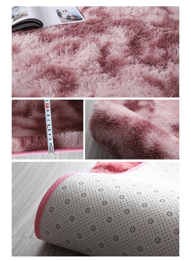 WangPangZi Fuzzy Area Rug Plush Pink Carpet, Soft Living Room and Bedroom Fluffy Rug, Large Shag Shaggy Decor Mat, Safe for Children and Pets , Easy to Clean, Suit of Dorm Room Bedside Kids Nursery Indoor Floor Kids Girls Boys Home Decor (Pink) - Image 4