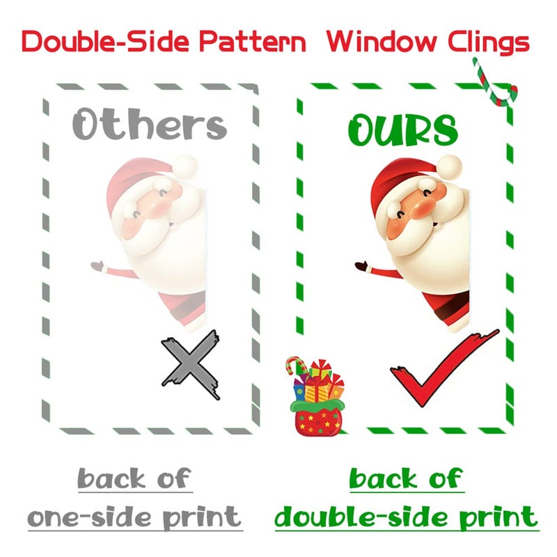 Ximishop 82pcs عيد ميلاد ندفة الثلج نافذة ملصقات للزجاج عيد الميلاد شارات عيد الميلاد ديكورات عيد الميلاد العطلات الداخلية ثلج ندفة سانتا كلوز الرنة شارات للحفلة - Image 4