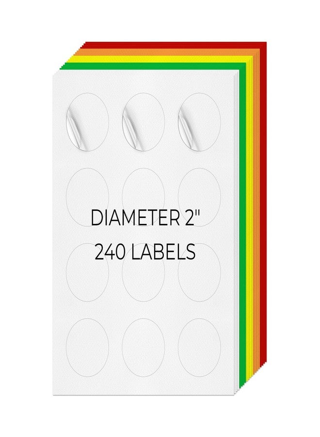 YIKIADA Address Round Labels 2" Removable Self-Adhesive Colored 240 PCS - Image 1