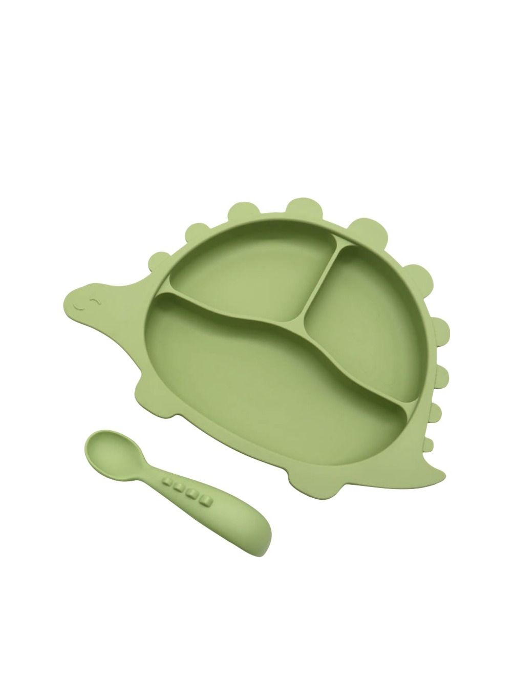 Lion Llama BPA-Free Silicone Dinosaur Plate and Spoon Feeding set