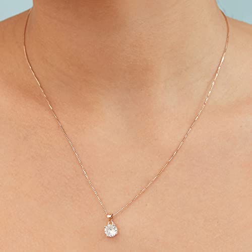 Zavya 925 Sterling Silver Jewellery Set Sensational Solitaire Rose-Gold Cubic Zirconia | With Certificate of Authenticity and 925 Hallmark - Image 3