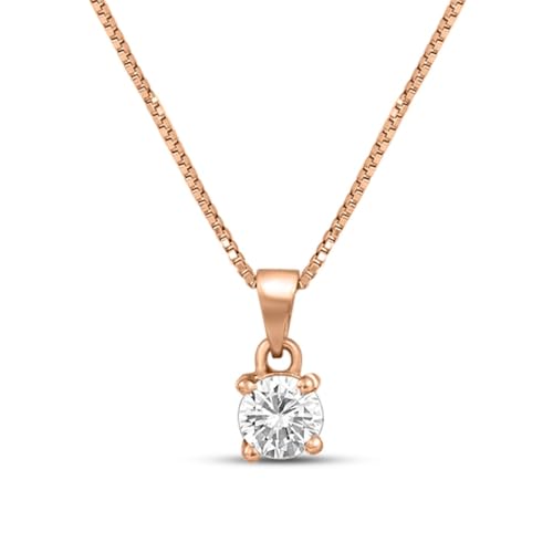 Zavya 925 Sterling Silver Jewellery Set Sensational Solitaire Rose-Gold Cubic Zirconia | With Certificate of Authenticity and 925 Hallmark - Image 5
