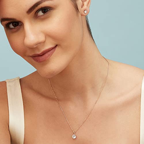 Zavya 925 Sterling Silver Jewellery Set Sensational Solitaire Rose-Gold Cubic Zirconia | With Certificate of Authenticity and 925 Hallmark - Image 2