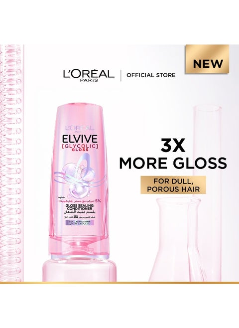 Elvive Glycolic Gloss Extra Gloss Conditioner with 5% Glycolic Acid for Dull and Porous Hair 360ML
