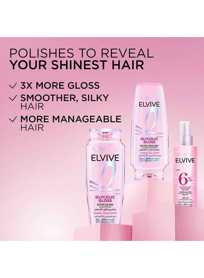 Elvive Glycolic Gloss Extra Gloss Conditioner with 5% Glycolic Acid for Dull and Porous Hair 360ML - view 5