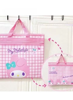 Melody New cartoon Sanrio Melody double-layer zipper waterproof file bag student tutoring bag  - Image 1