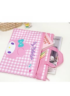 Melody New cartoon Sanrio Melody double-layer zipper waterproof file bag student tutoring bag  - Image 2