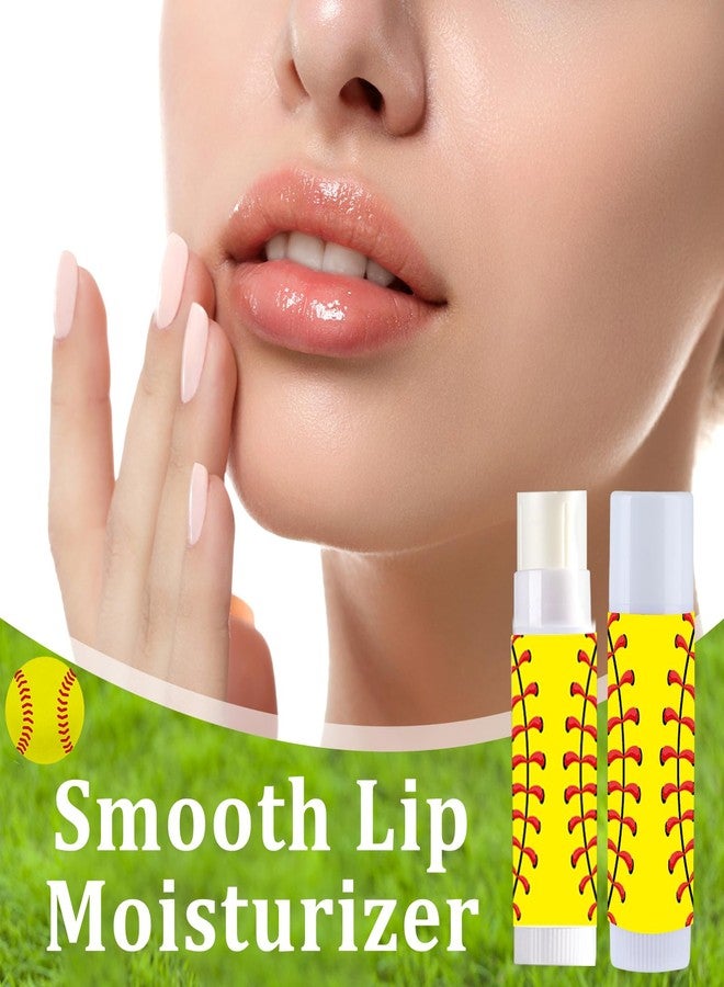 Lonfliness 12 Sets Softball Party Favors Lip Balm and Lipstick Holder Keychain Bulk Sport Ball Team Gifts Natural Moisturizing Lip Balm Keychains Portable Pouch for Team Softball Sports Party Supplies - Image 5