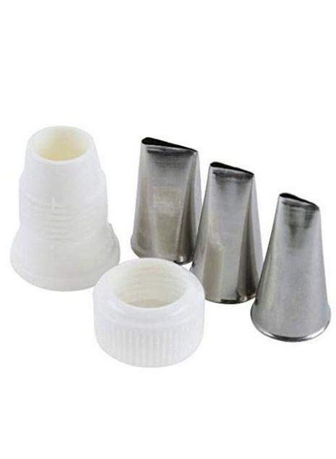 Ateco 4Piece Stainless Steel Rose Piping Tip Set: Standard Coupler + 101 Tube + 102 Tube + 104 Tube - Image 1