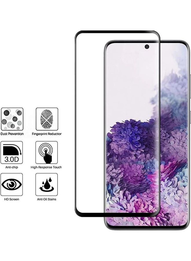 ICS Tempered Glass Screen Protector For Samsung Galaxy S20/S20 5G Clear/Black - Image 2