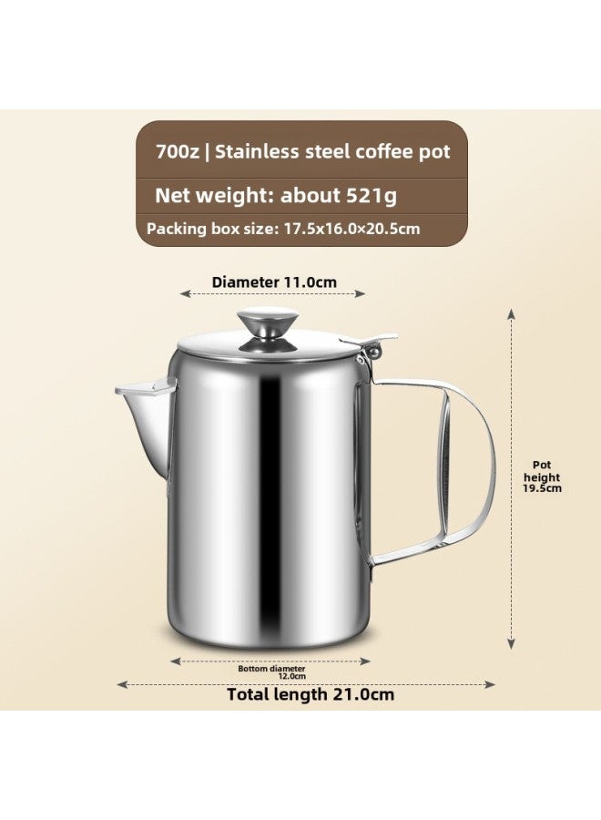 Direct Supply Thick Stainless Steel Cashpot Hotel Special Tea Kettle With Strainer Teapot Kettle Cross-border-Color:Natural Color-Capacity:Coffee Pot ]  - Image 1