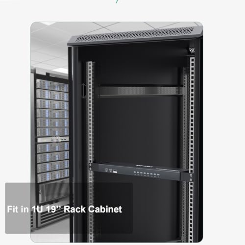 MT-VIKI 8 Port KVM VGA Switch, Rack Mount KVM Switch 8x1, Included 8 VGA KVM Cable+ Wire-Desktop Controller+ Rack Ears - Image 5