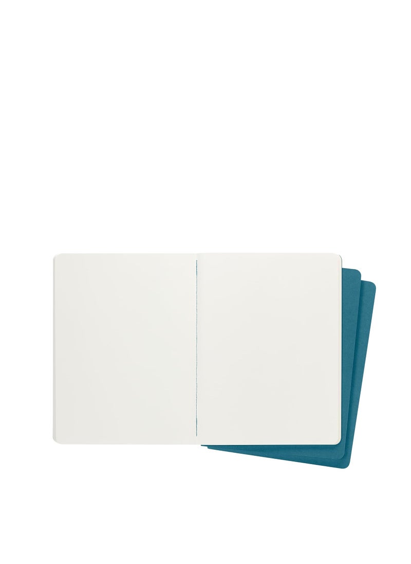 MOLESKINE Moleskine Cahier Journal, Soft Cover, XL (7.5" x 9.5") Plain/Blank, Brisk Blue, 120 Pages (Set of 3)  - Image 5