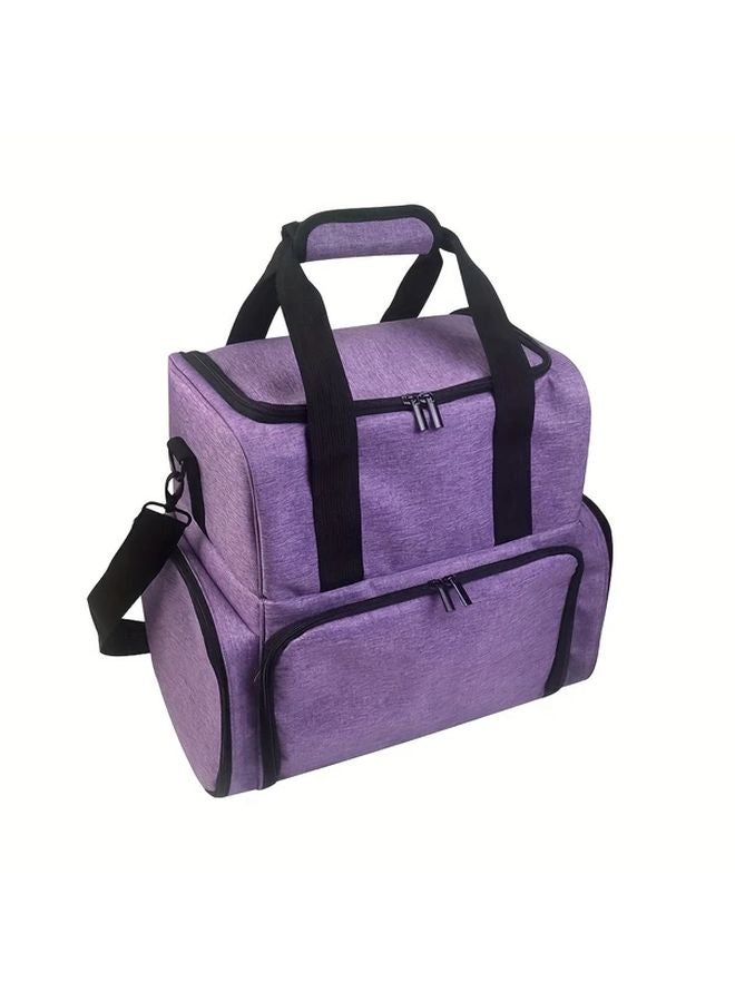 Purple Nail Polish Organizer Case Portable Transparent Pockets Heavy Duty Storage Bag - Image 3