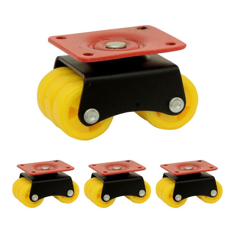 NB Crafted Caster Wheels for Furniture Set of 4 Heavy Duty upto 700800Kg Bed Castor Wheels for Furniture Moving Sofa Bed Counter with Poly carbonate Wheels and Top Plate Rotating 360 Degree - Image 1