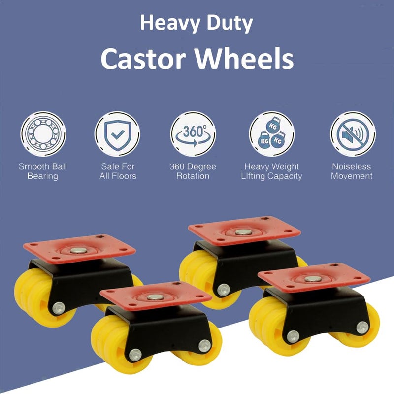 NB Crafted Caster Wheels for Furniture Set of 4 Heavy Duty upto 700800Kg Bed Castor Wheels for Furniture Moving Sofa Bed Counter with Poly carbonate Wheels and Top Plate Rotating 360 Degree - Image 3